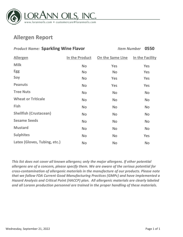 SPARKLING WINE FLAVOR 1oz