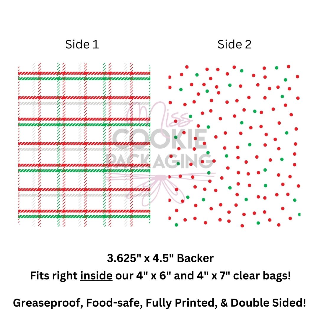 Greaseproof Backer - Christmas Plaid Dots