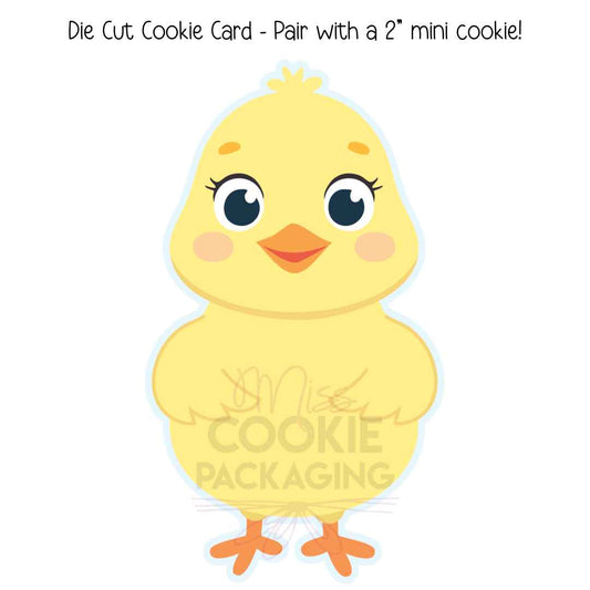 Cute Chick Die Cut Cookie Card – Set of 25 Printed 4″ x 7″ Cookie Cards
