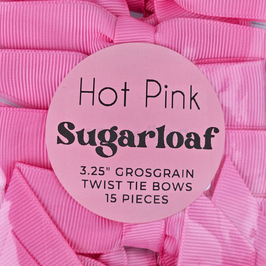 Bow - Hot Pink Grosgrain 15 Pack