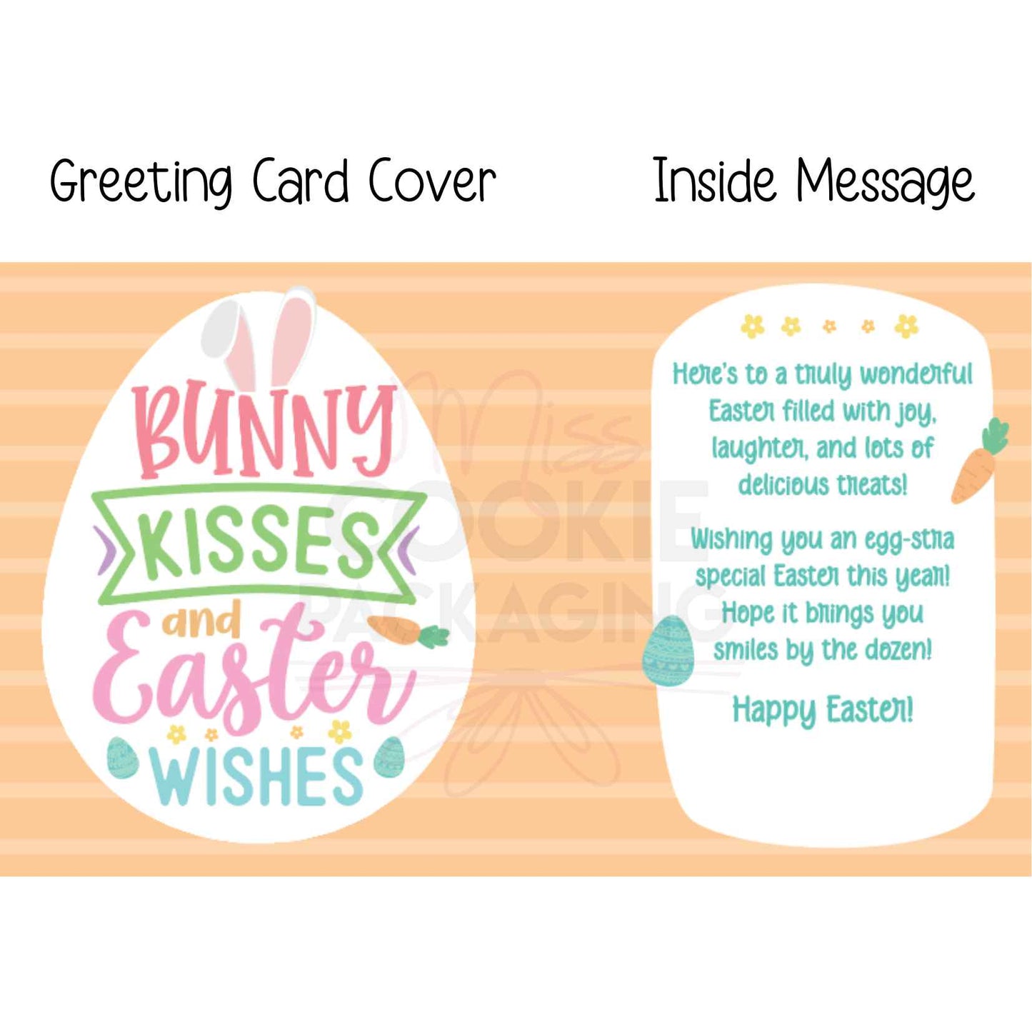 Greeting Card – “Bunny Kisses and Easter Wishes” – 4.25″ x 5″ Box