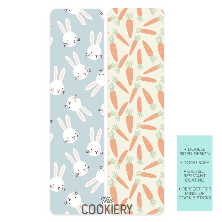 Bunny and Carrots Easter Food Safe Cookie Card Backers - The Cookiery