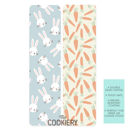 Bunny and Carrots Easter Food Safe Cookie Card Backers - The Cookiery