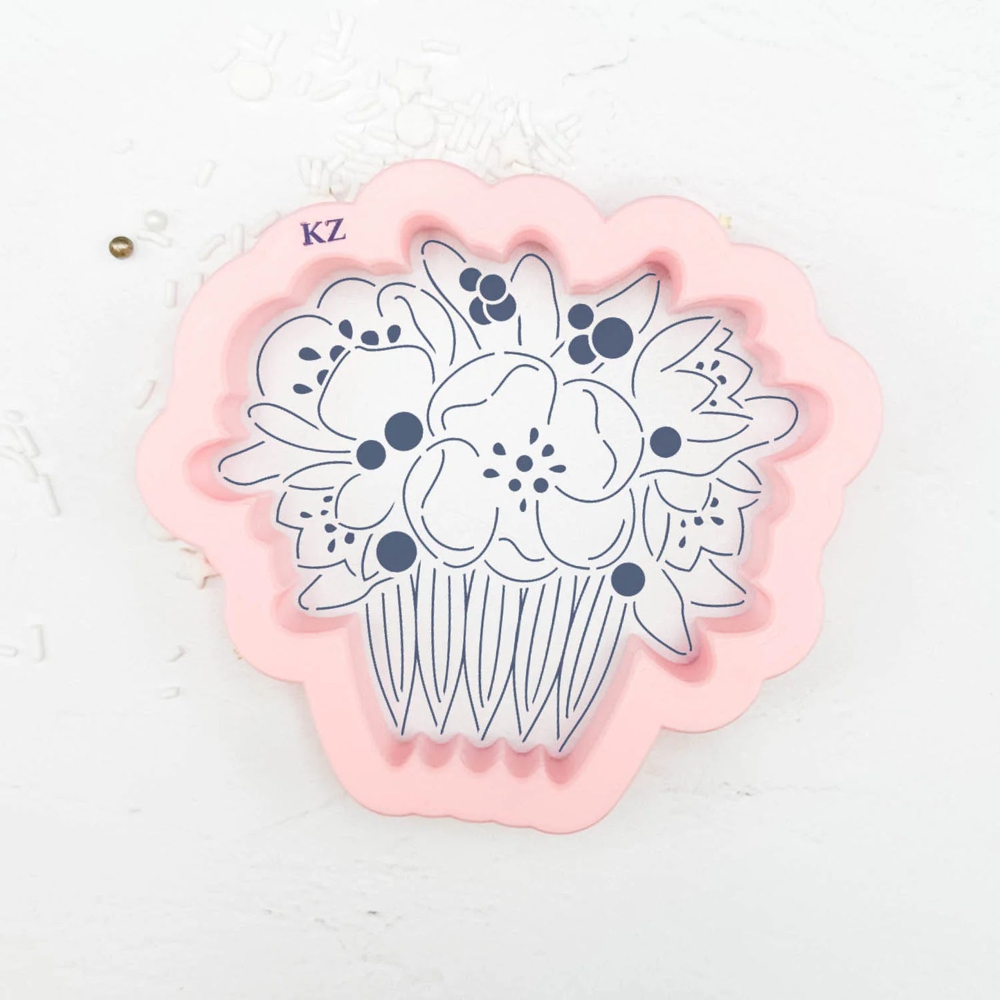 Cookie Cutter Floral Hair Comb 3.75"