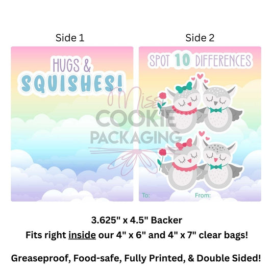 Greaseproof Backer – Hugs & Squishes – 3.625” x 4.5” Backer