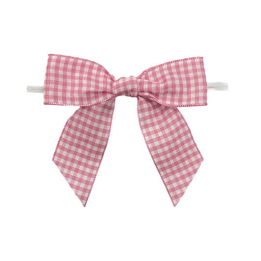 Light Pink Gingham Pretied Bow