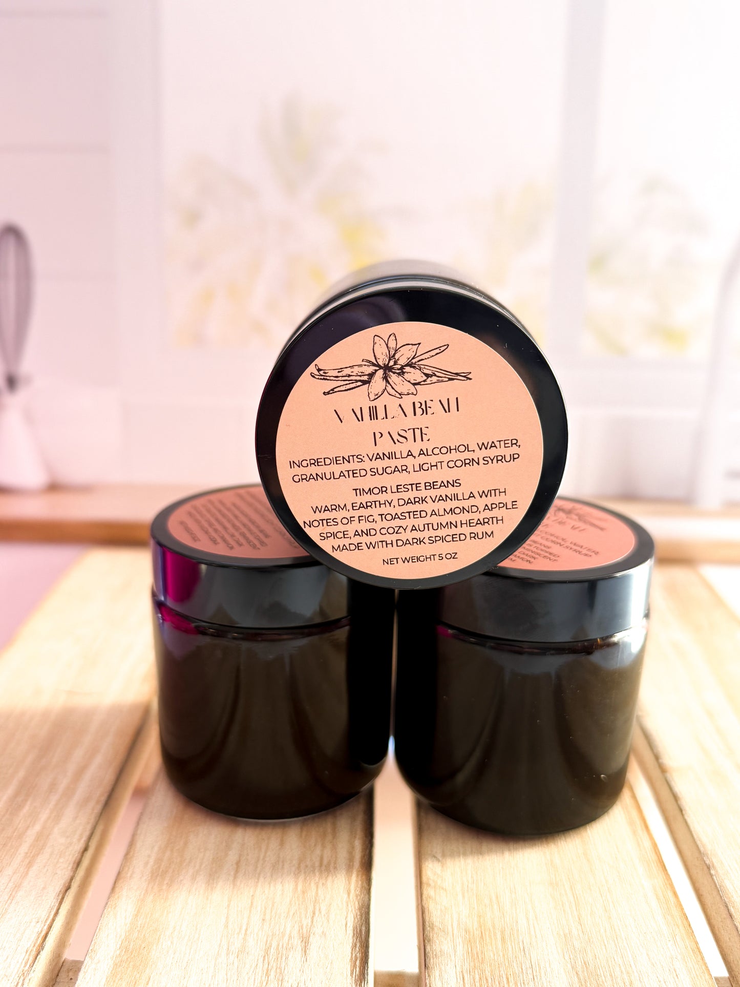 Timor Leste Vanilla Bean Paste – Dark Spiced Rum Infused (5oz)