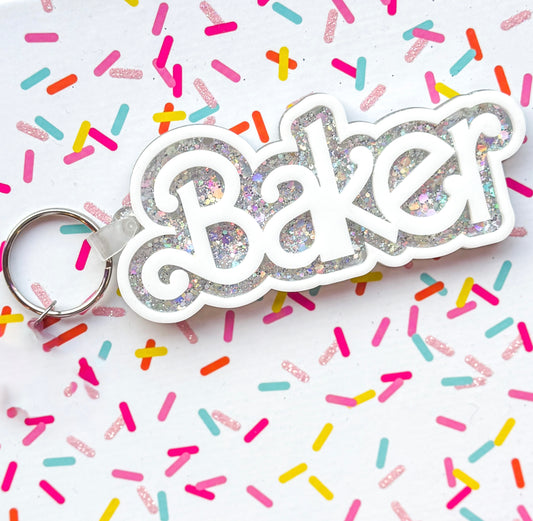 Pre-Order Glitter Barbie Baker Key Chain
