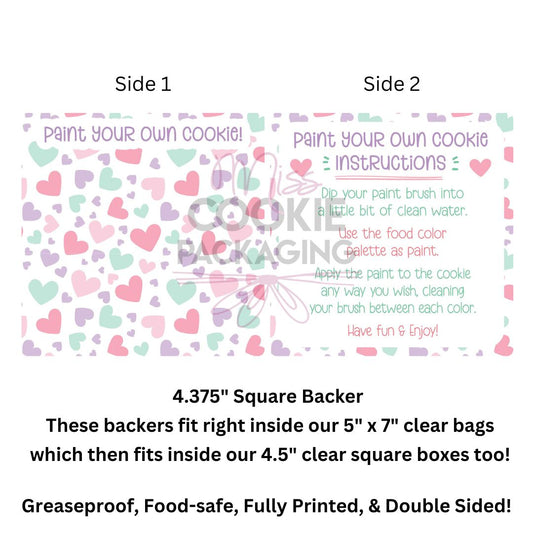 Greaseproof Backer – Valentines PYO – 4.375” Square Backer