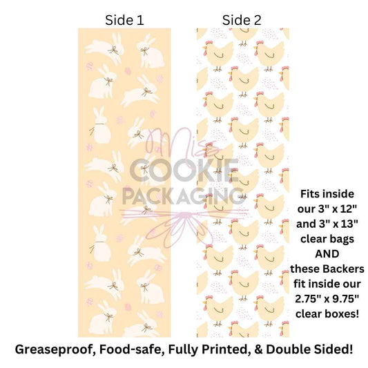 Greaseproof Backer – Rabbits and Chickens – 9.5″ x 2.625″