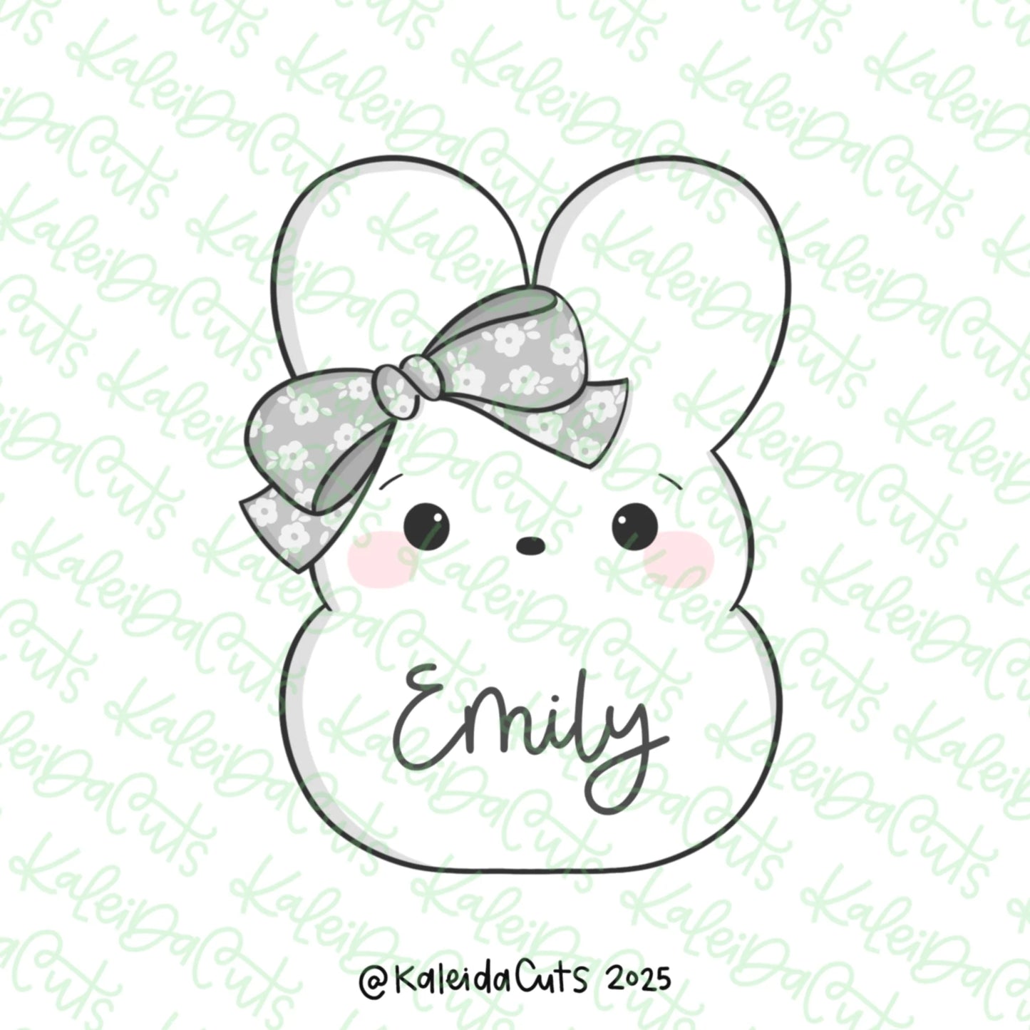 Chubby Marshmallow Bunny Bow Standard - 3.8