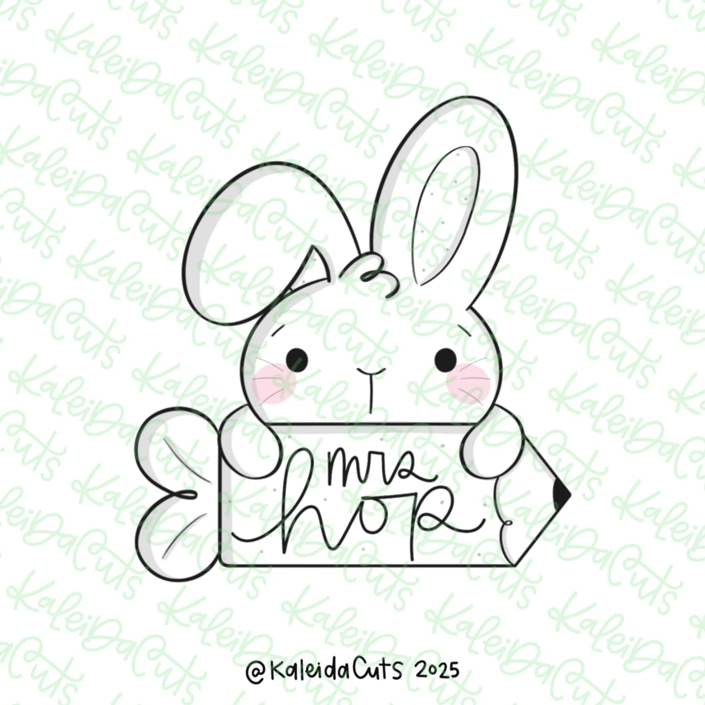 Bunny Pencil Carrot Plaque Cookie Cutter Standard - 4