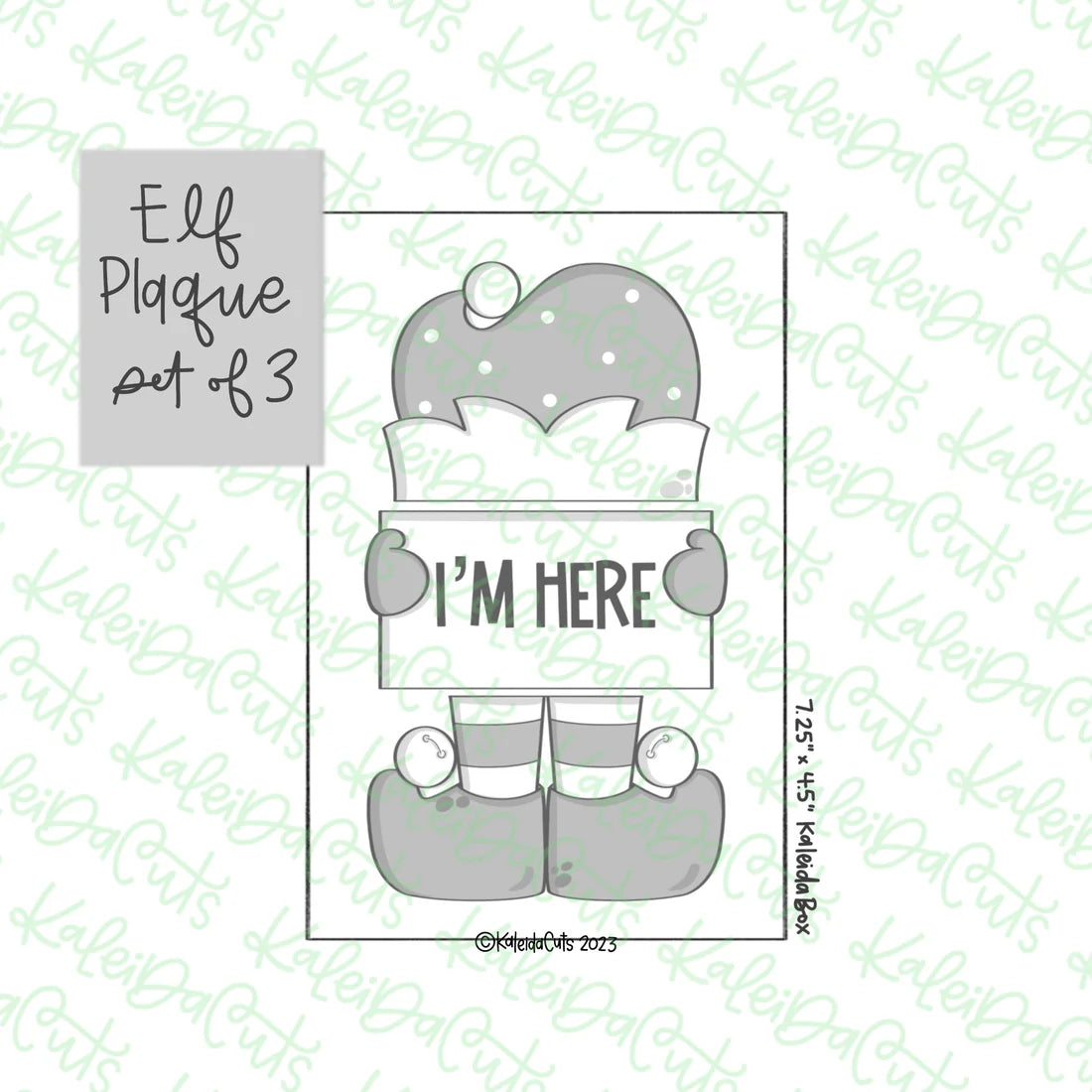Elf Plaque Cookie Cutter Set of 3 - 3.3", 3.7" & 3.6"