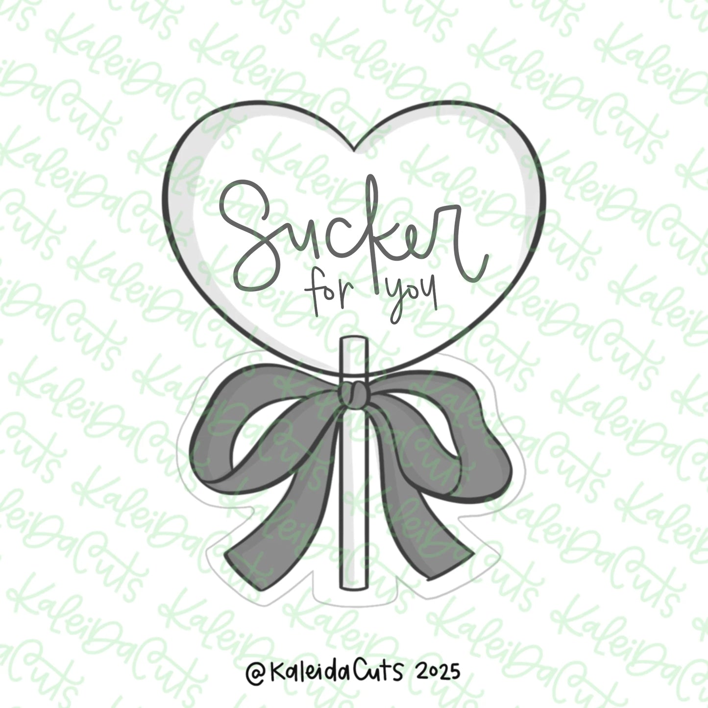 Heart Sucker Bow Cookie Cutter Standard - 3.9