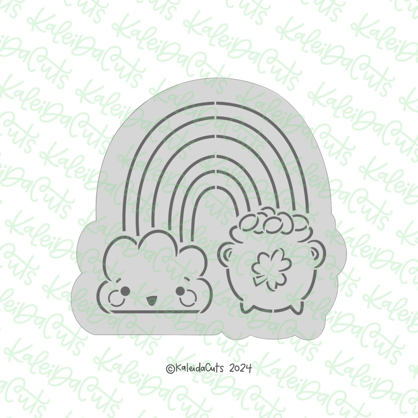 PYO Rainbow Pot of Gold Cookie Cutter & Stencil Combo