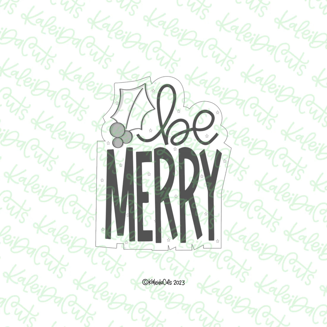 Be Merry Plaque Cookie Cutter - Standard 3.75"