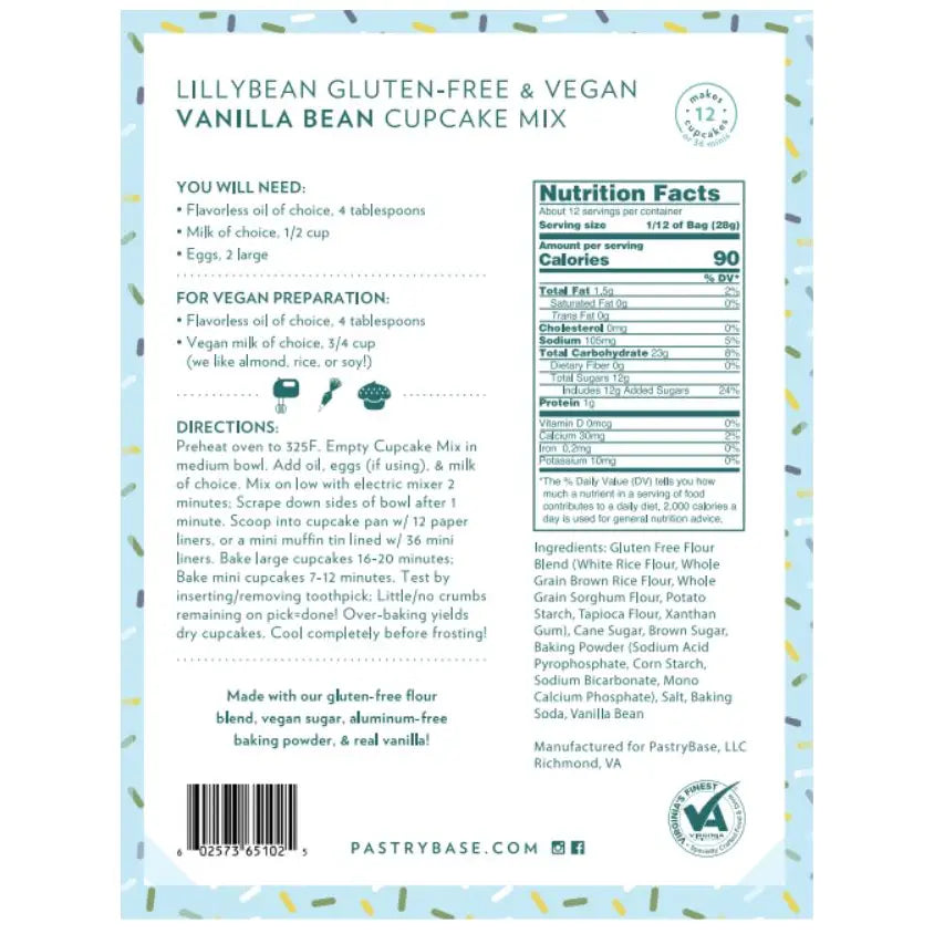 LillyBean Vanilla Bean Cupcake Mix (Vegan and GF)