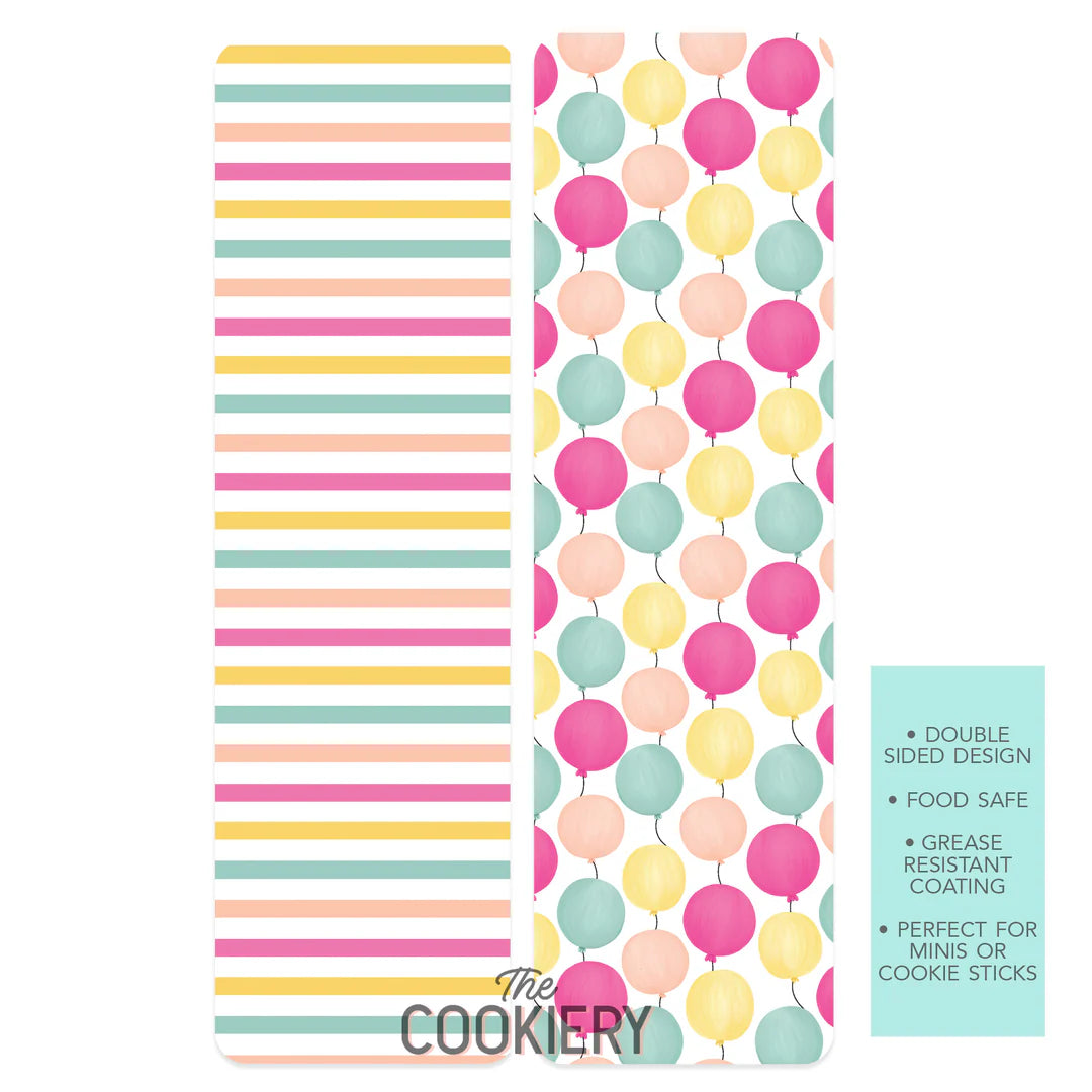 Birthday Balloons Food Safe Cookie Card Backers - The Cookiery