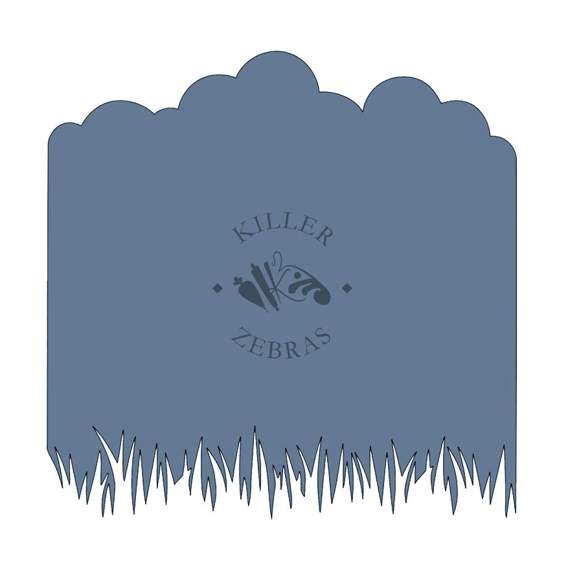 Cloud and Grass Line Stencil