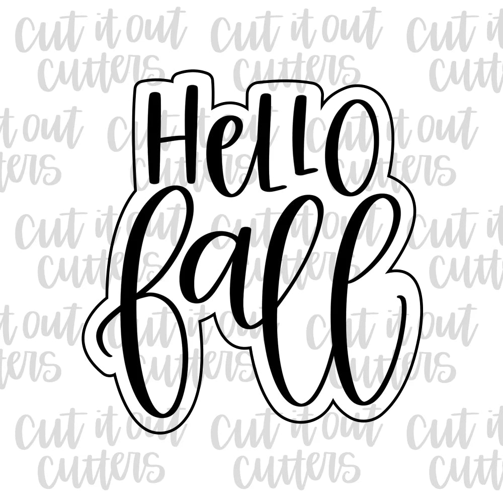 Hello Fall 2 Cookie Cutter - 3.5"