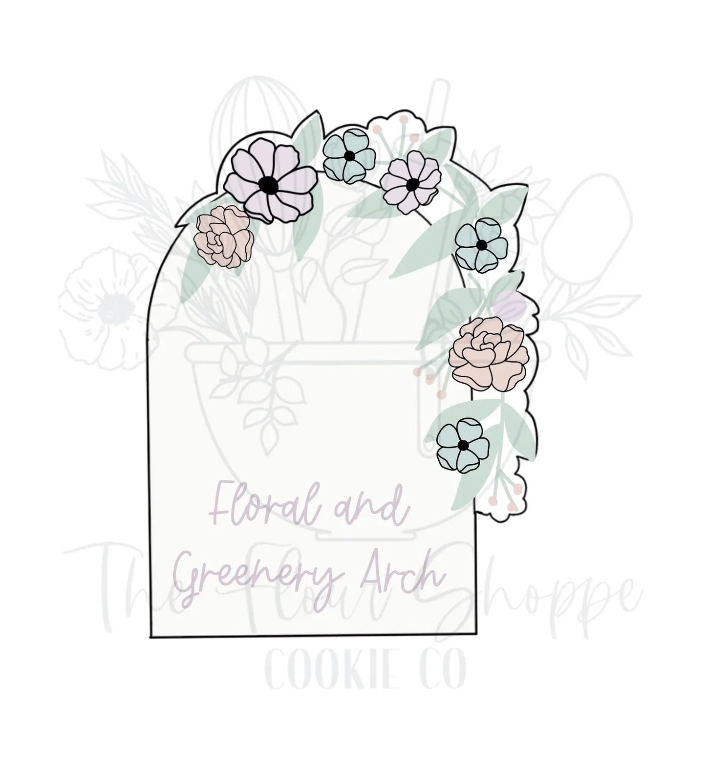 Balloon Floral and Greenery Arch Plaque Cookie Cutter