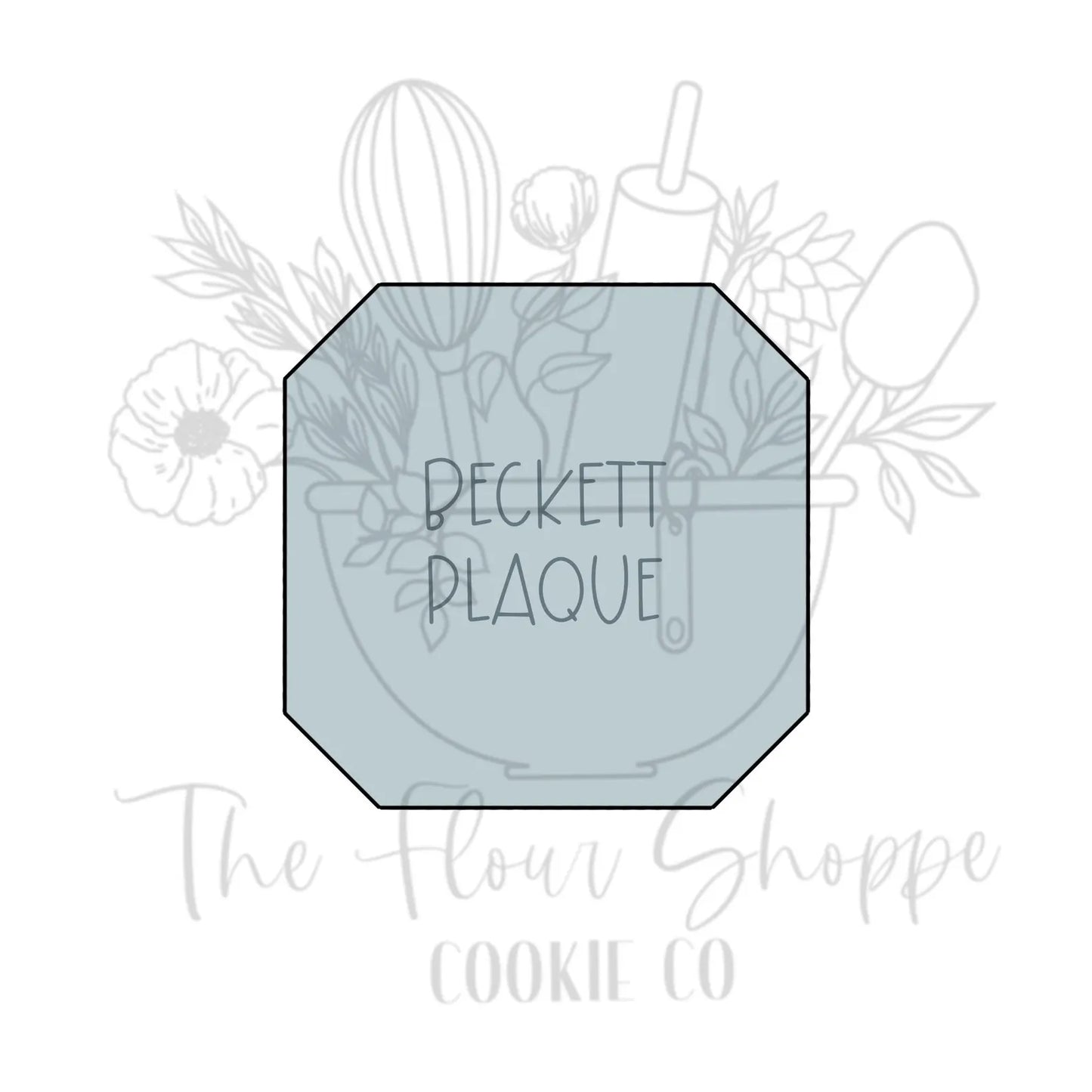 Beckett Plaque, Square with cut off corners, Basic Plaque Cookie Cutter