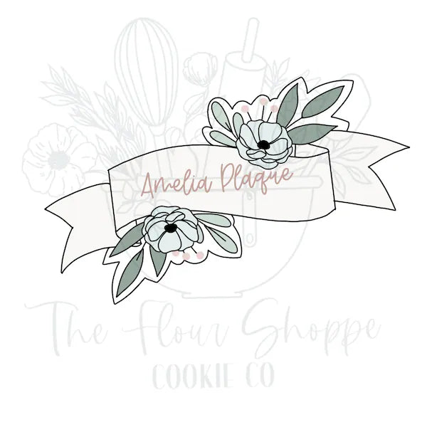 Amelia Floral BannerCookie Cutter