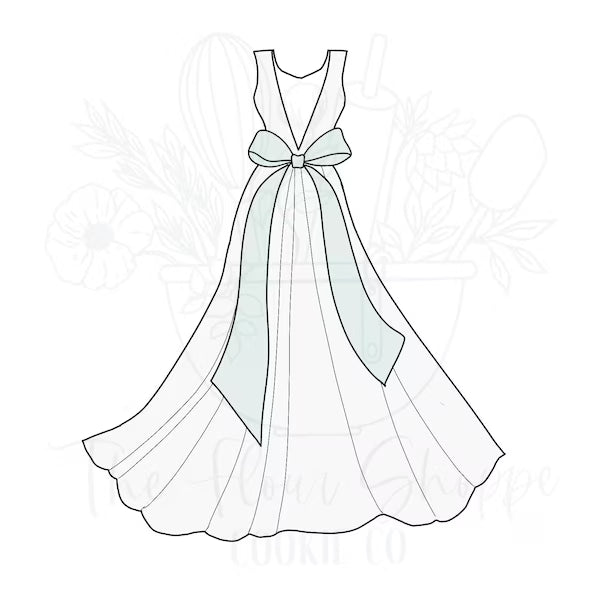 Wedding Dress with bow 2 Cookie Cutter
