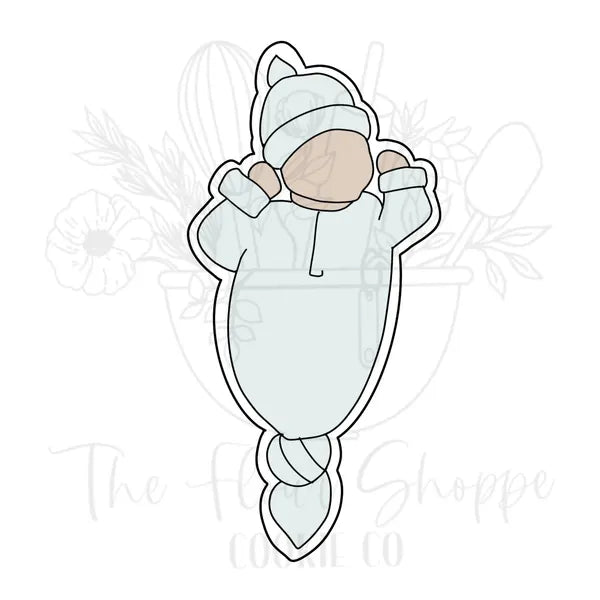 Baby in Gown Skinny Cookie Cutter