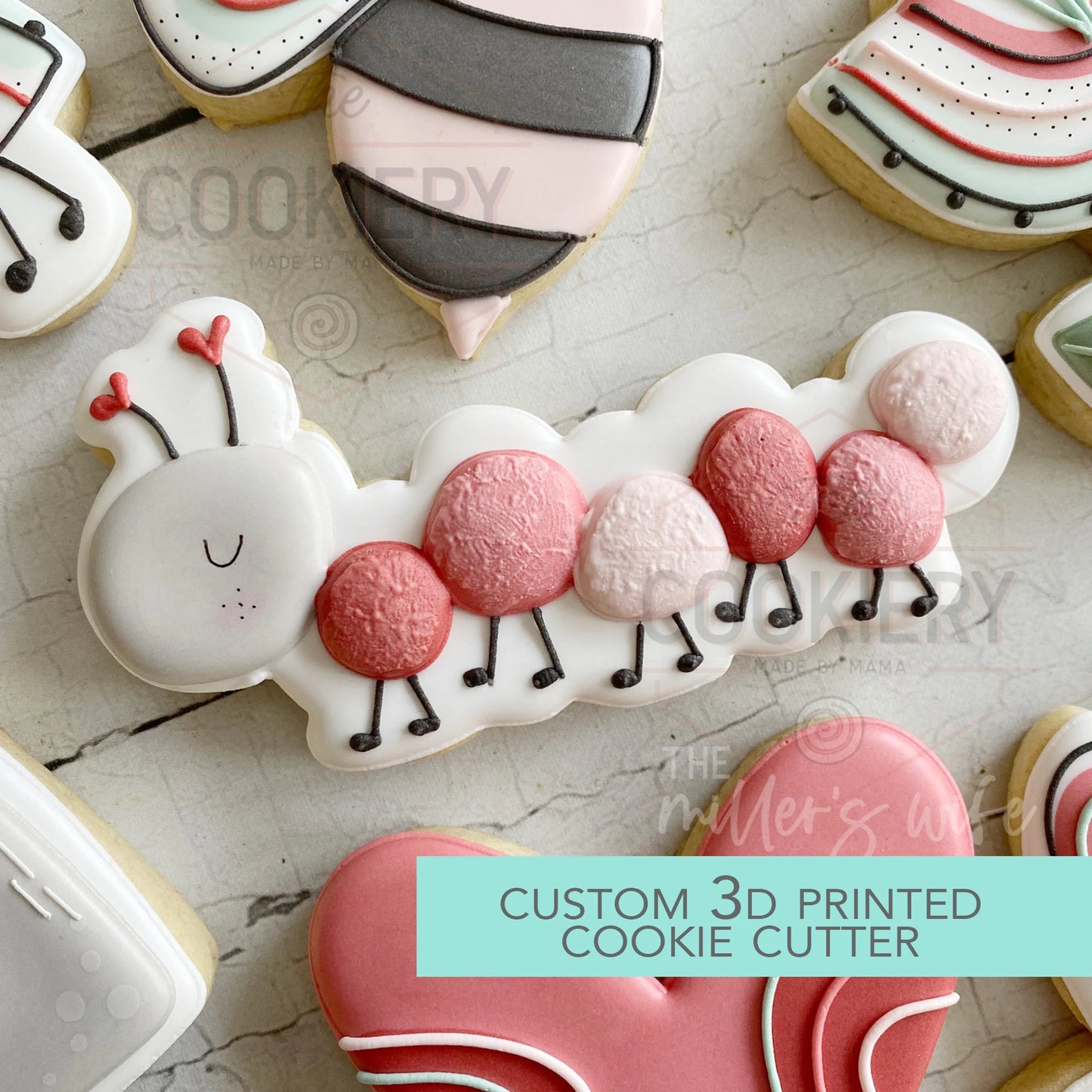 Caterpillar Cookie Cutter - Cute Insects Cookie Cutter 5"