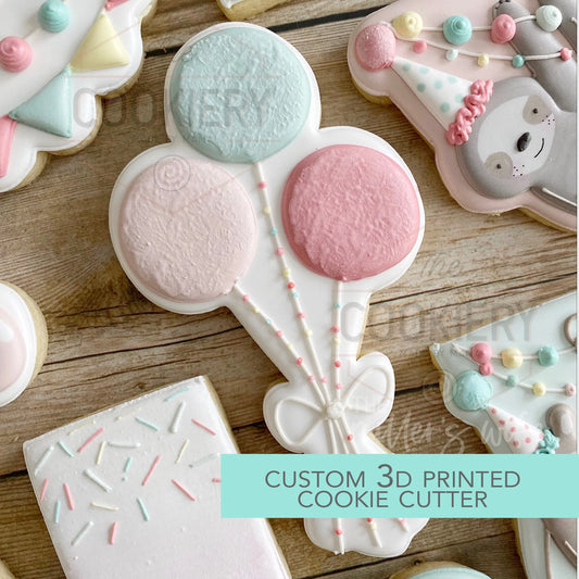 Balloon Bouquet Cookie Cutter -Birthday Animals 4.5"