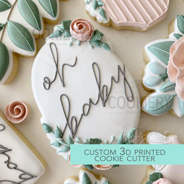 Cookie Cutter Floral Oval 4"