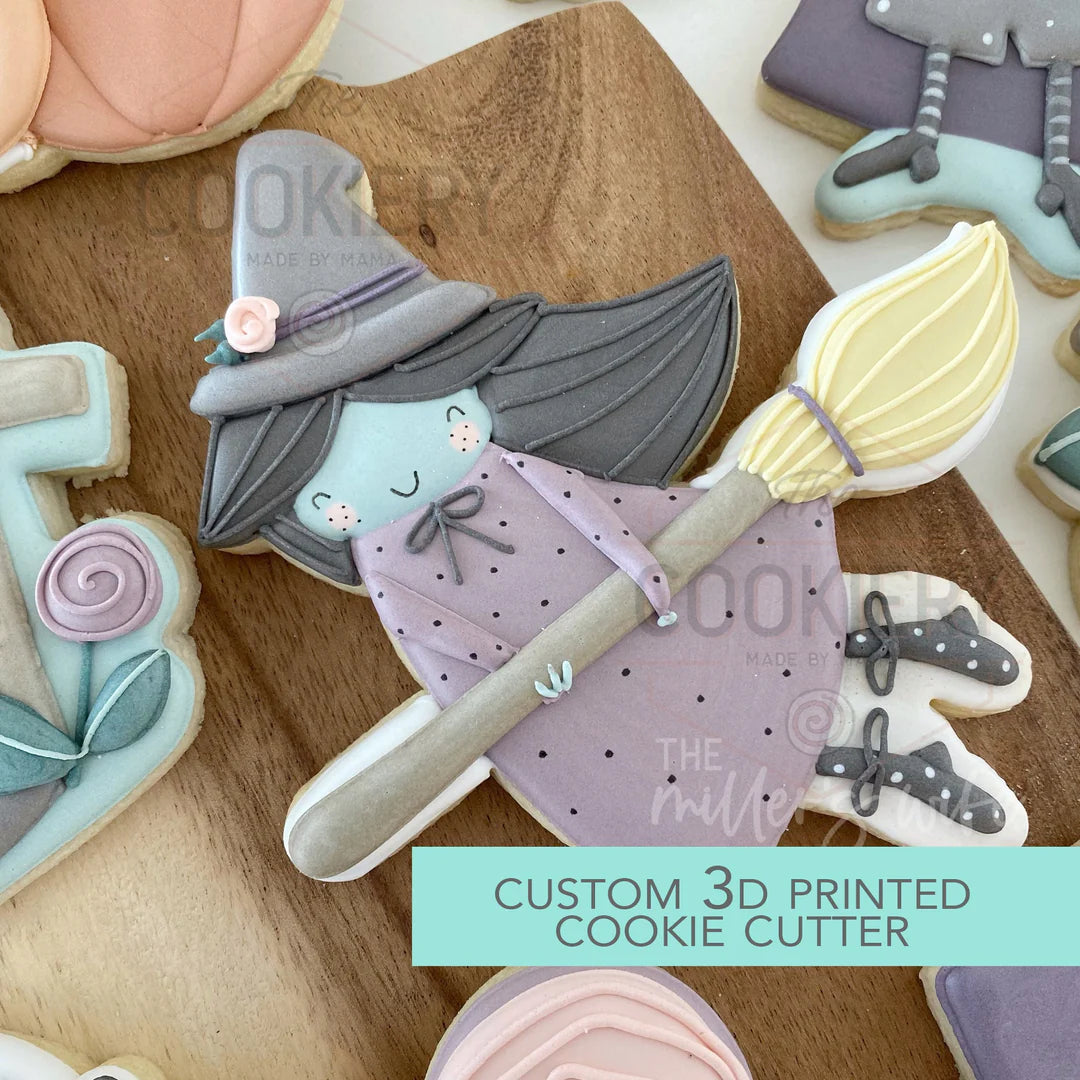 Cute Witch Cookie Cutter 4.5"