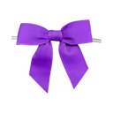 Purple Grosgrain Pre-Tied Bow on a Wire