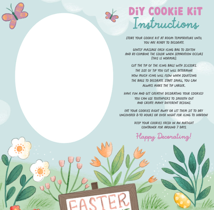 EASTER DIY COOKIE KIT BOX - 9" x 9" x 2.5"