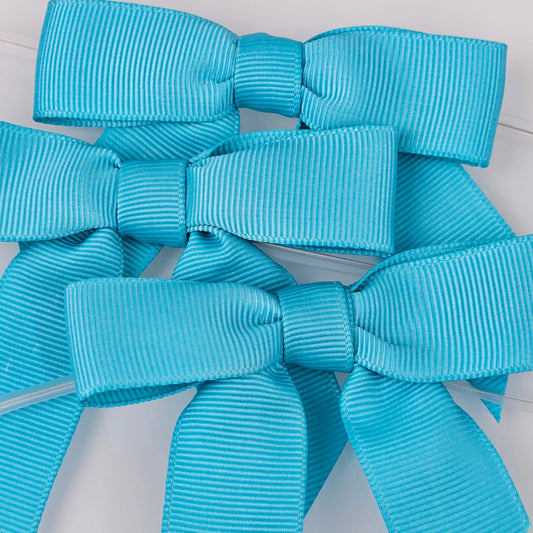 Bow - Aqua Grosgrain 15 Pack