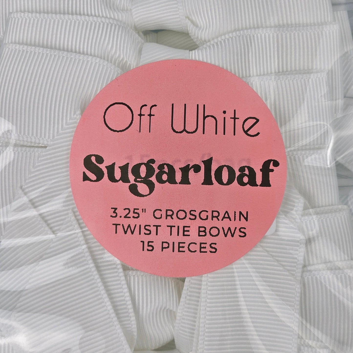Bow - Off White Grosgrain 15 Pack