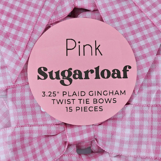 Bow - Pink Gingham Plaid 15 Pack