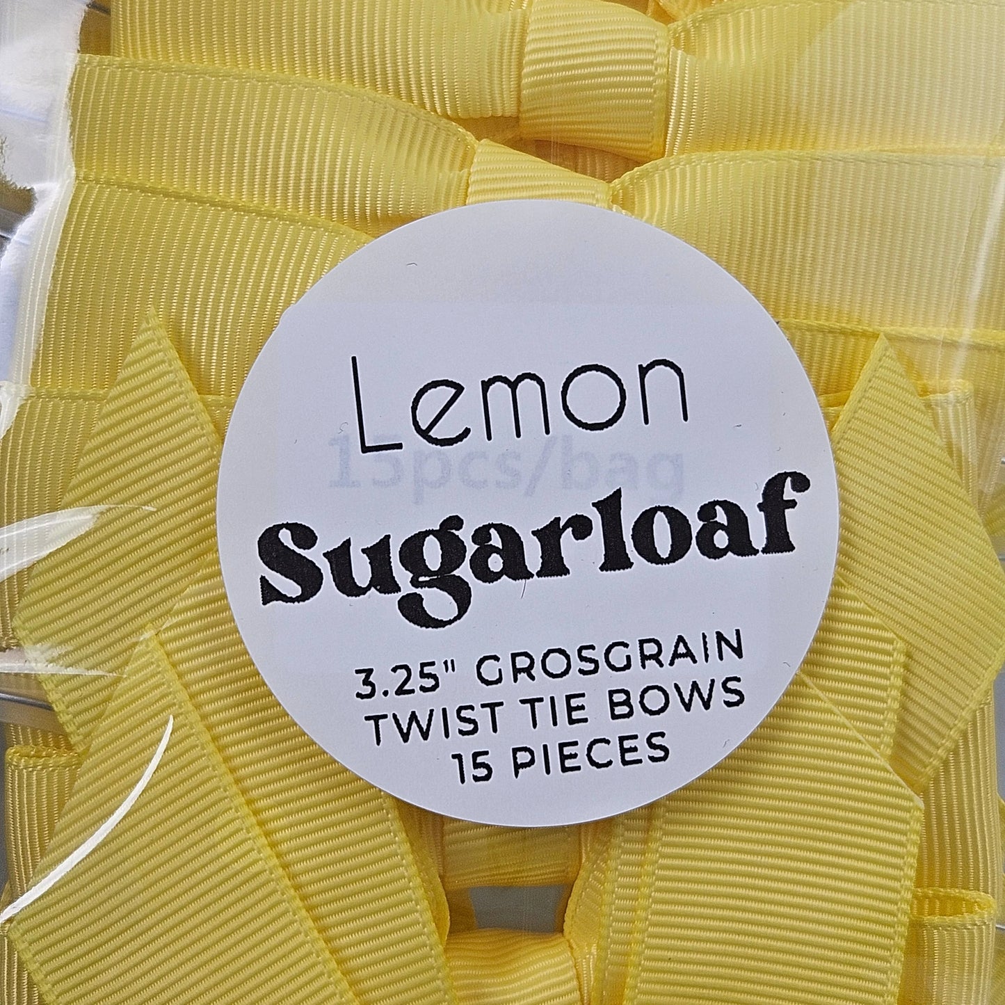 Bow - Lemon Grosgrain 15 Pack