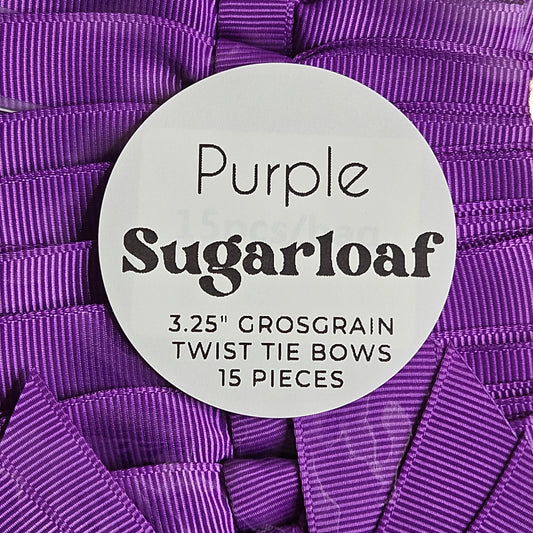 Bow - Purple Grosgrain 15 Pack