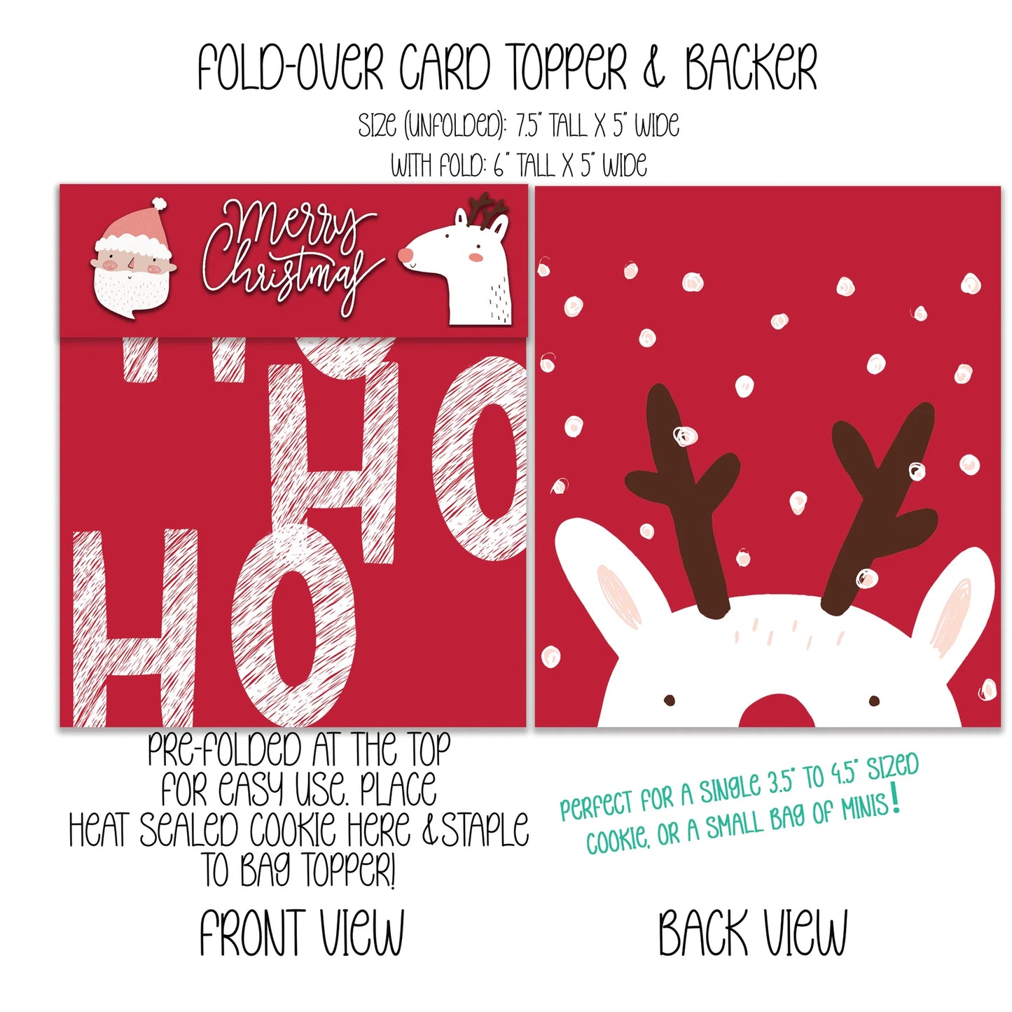 Santa Claus Reindeer Bag Topper and Backer