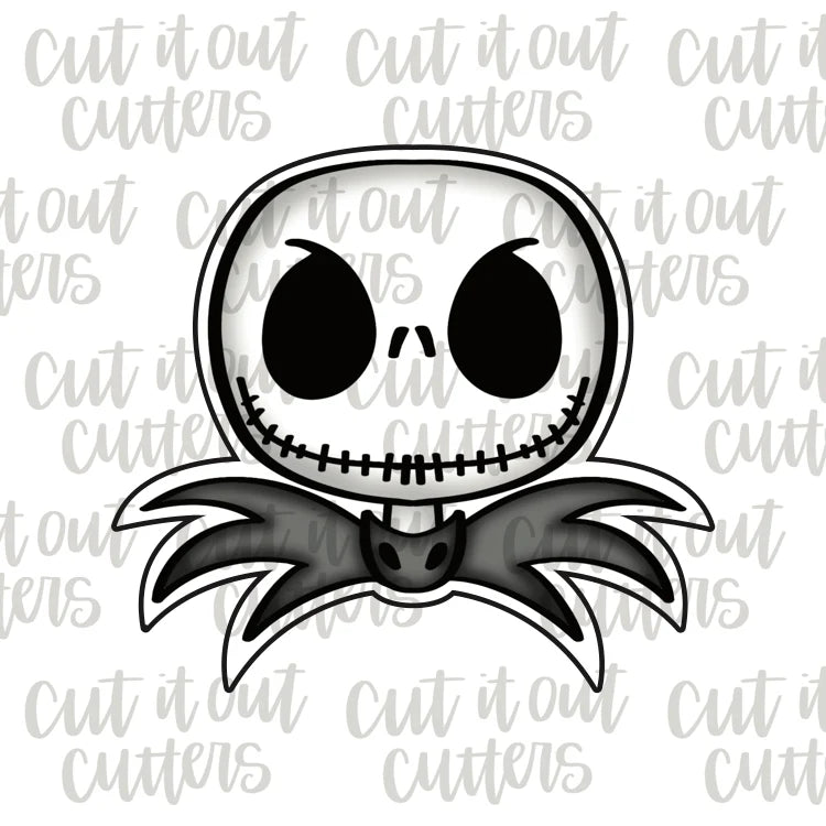 Skeleton Man Head Cookie Cutter - 3.5"