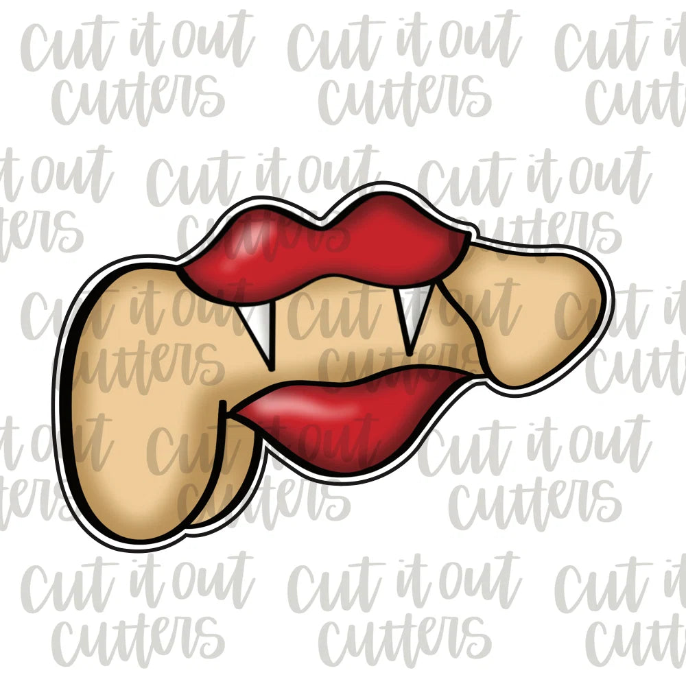 Hallo-WEENS Vampire Lips Penis Cookie Cutter 3"