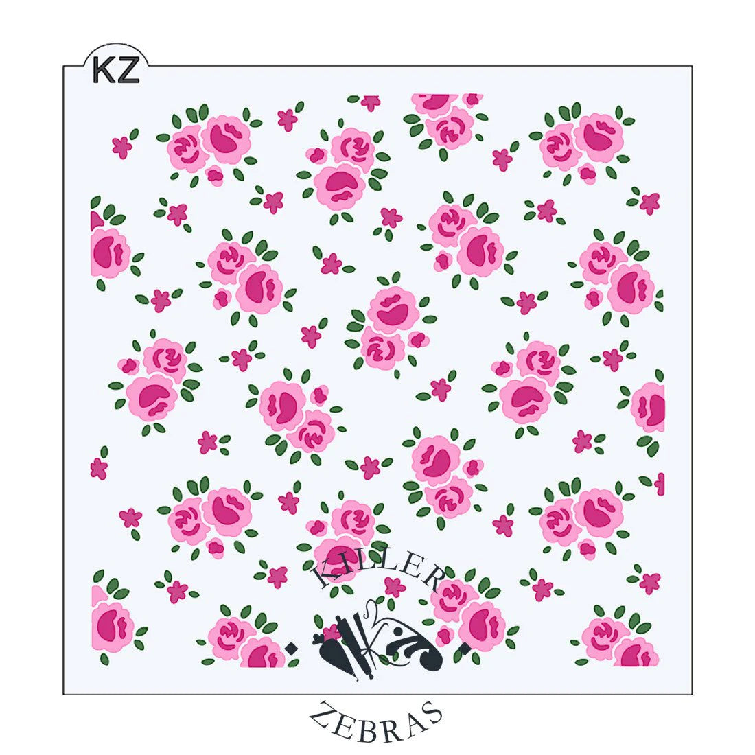 Stencil Vintage Roses 3 part