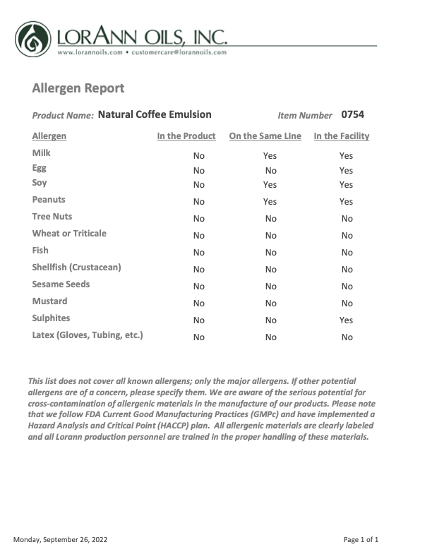 NATURAL COFFEE EMULSION 4oz