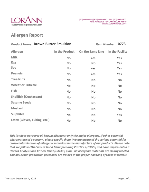 BROWN BUTTER EMULSION 4oz