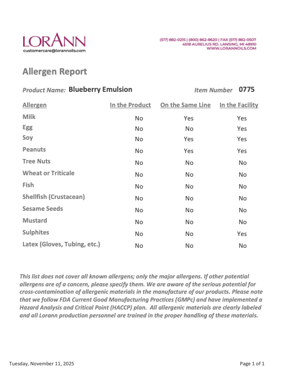 BLUEBERRY EMULSION - NAC 4oz