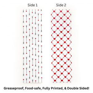 Greaseproof Backer – Pack of 25 – Arrows Heart Cushion Pattern – 9.5” x 2.625”