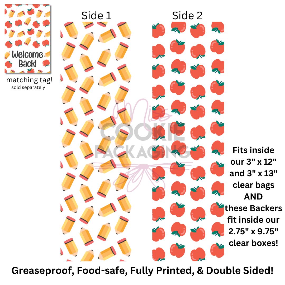 Apples Pencils Greaseproof Backer  9.5″ x 2.625″