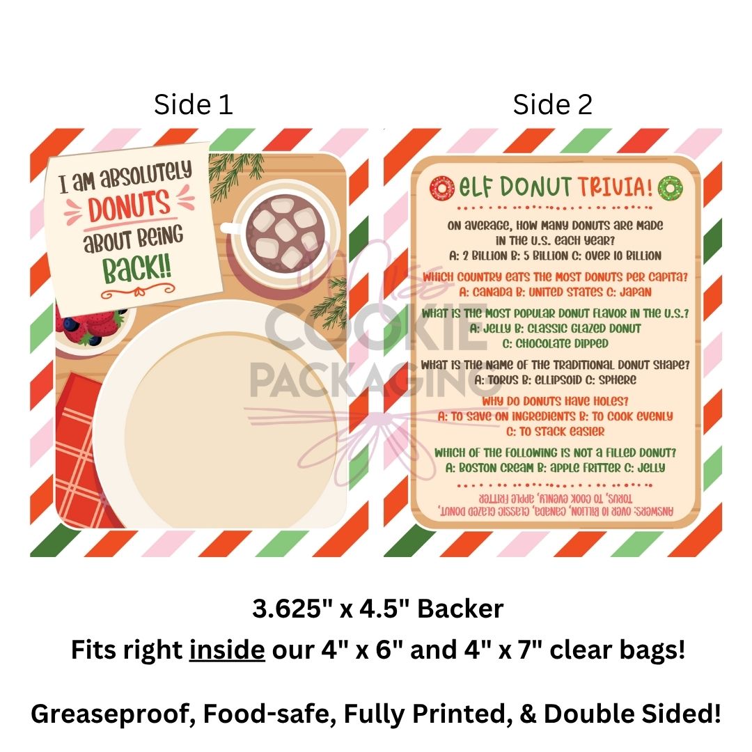 Elf Donut – 3.625″ x 4.5″ Greaseproof Backer –